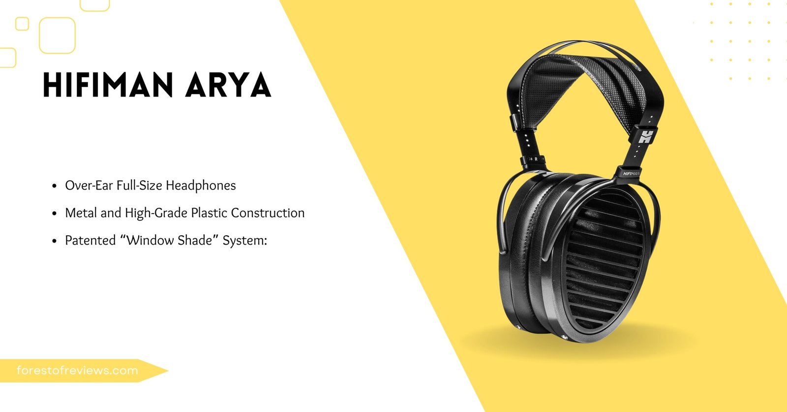 HIFIMAN Arya Stealth Magnet Version Full-Size Over-Ear Planar Magnetic Headphone for Audiophiles